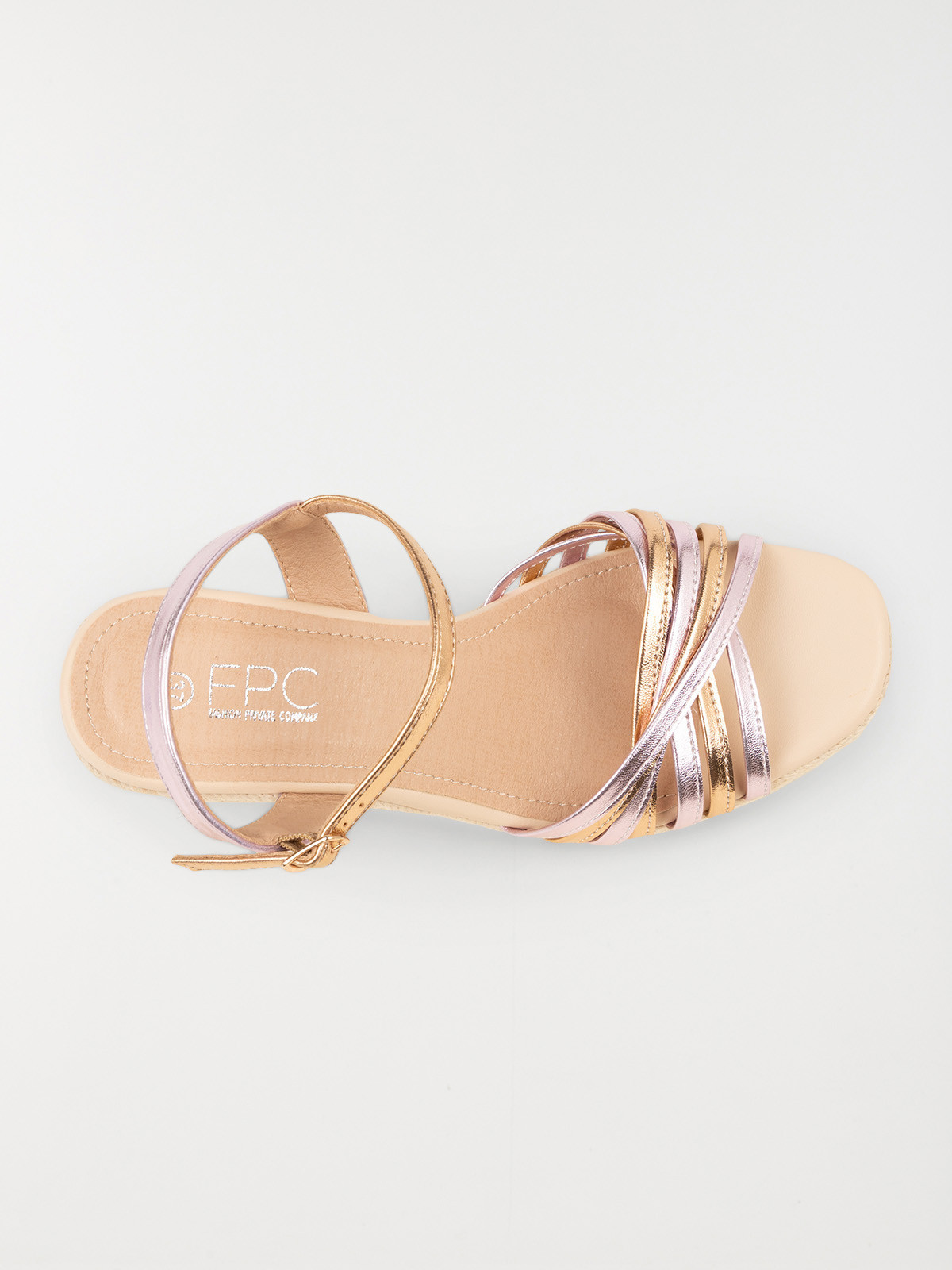 Sandale rose compensée femme (36-41) Sandale rose compensée femme (36-41)