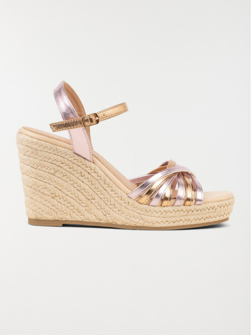 Sandale rose compensée femme (36-41)