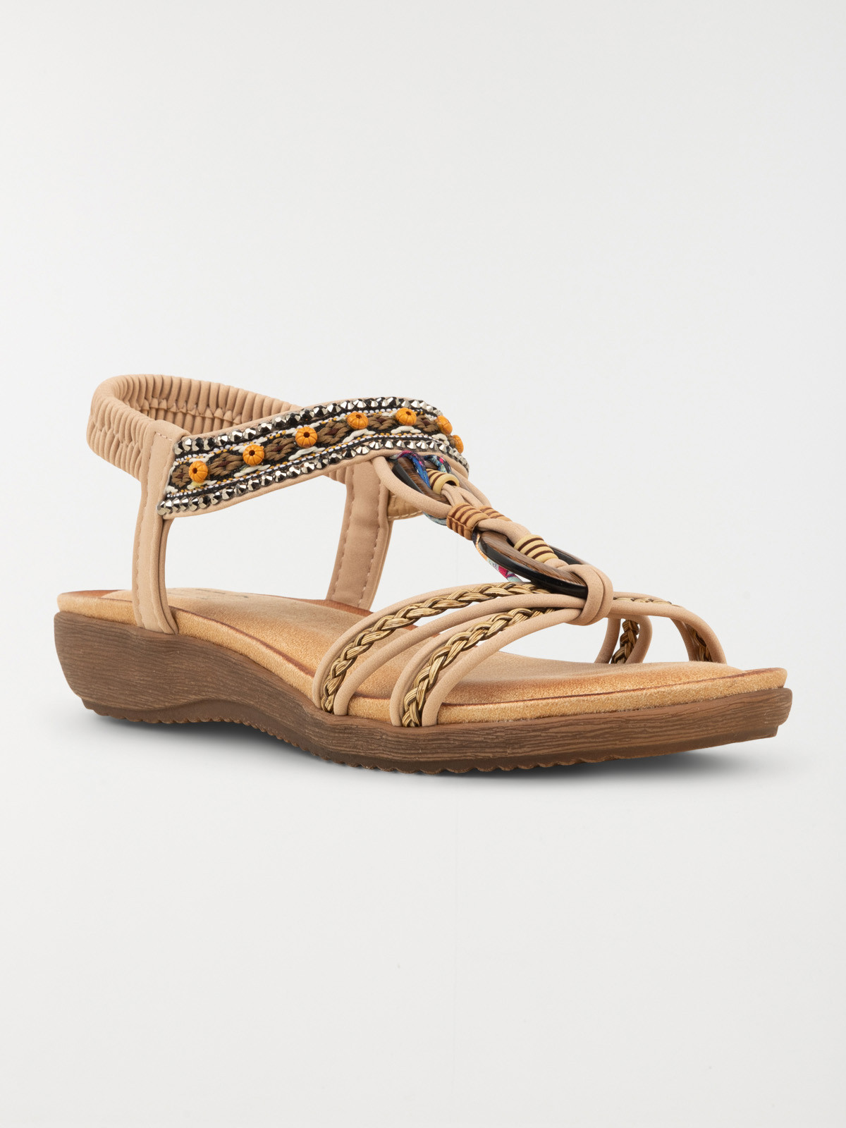 Sandale plate bijoux nude femme (36-41)