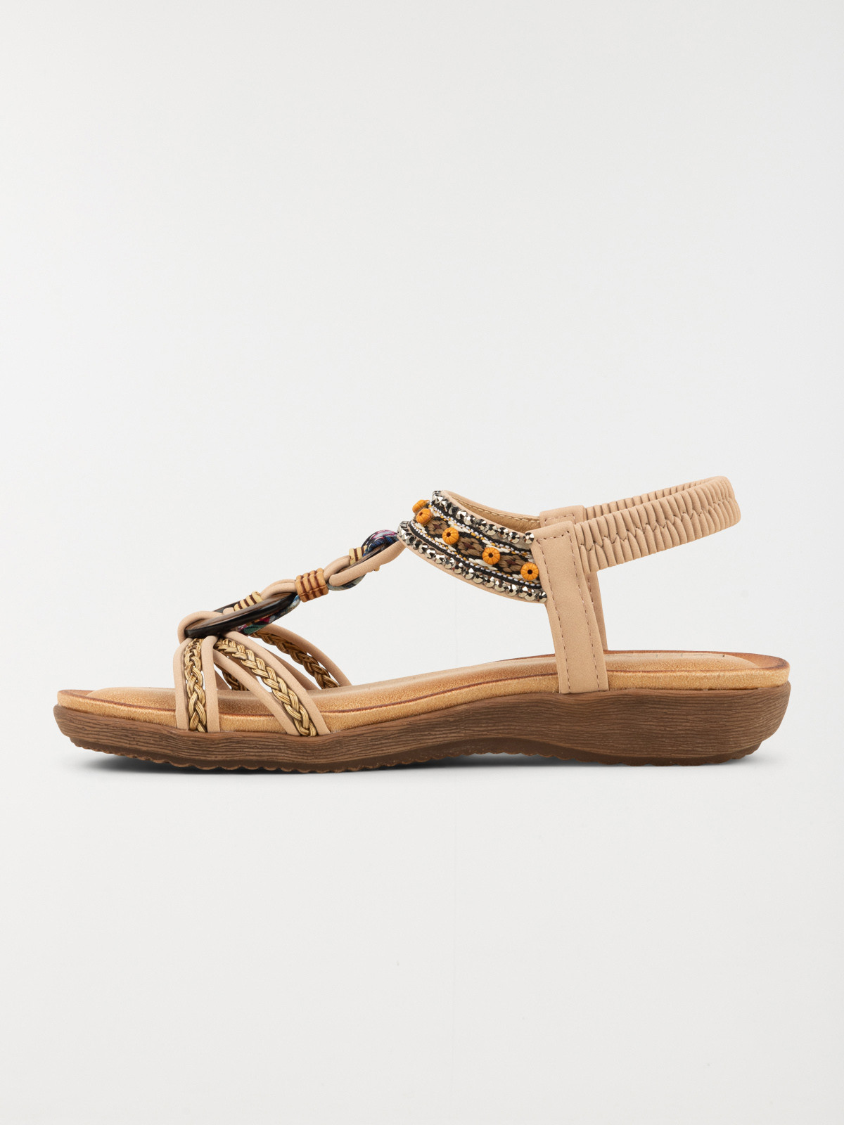 Sandale plate bijoux nude femme (36-41)