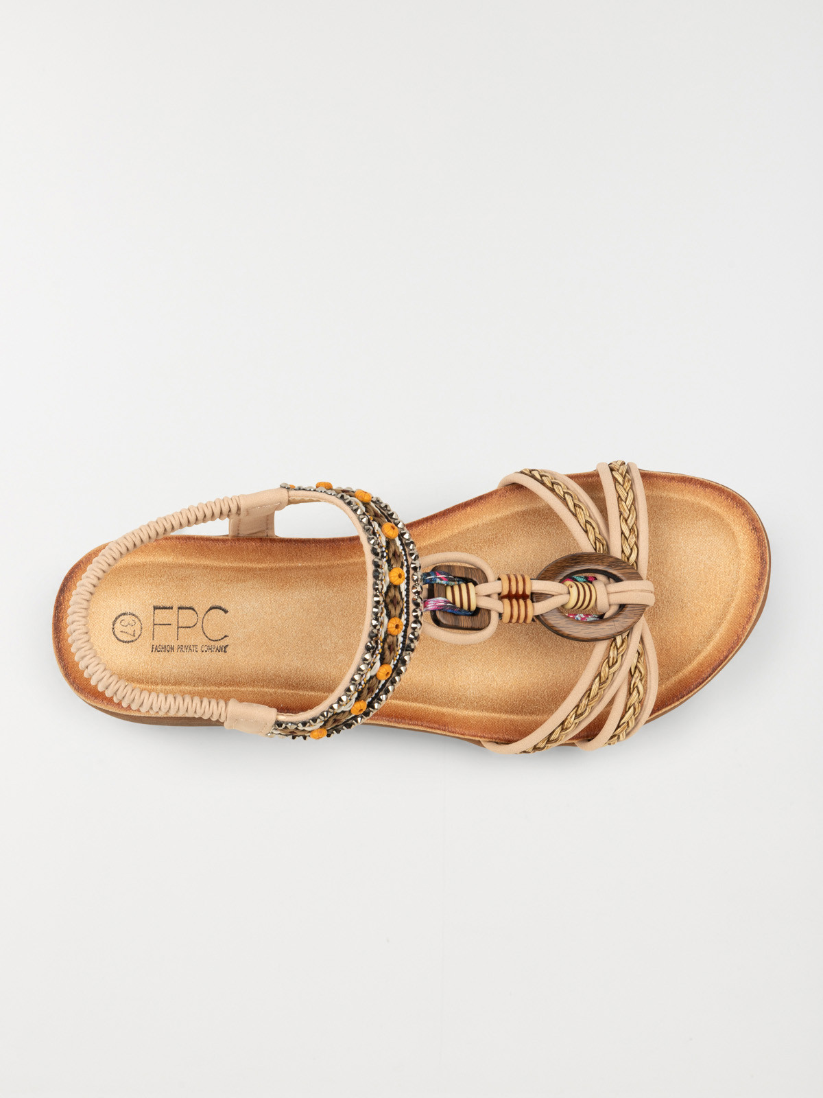 Sandale plate bijoux nude femme (36-41)