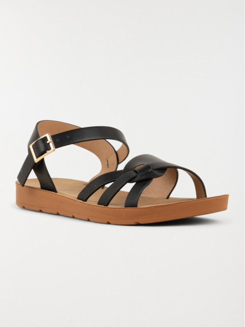 Sandale plate noire femme (36-41)