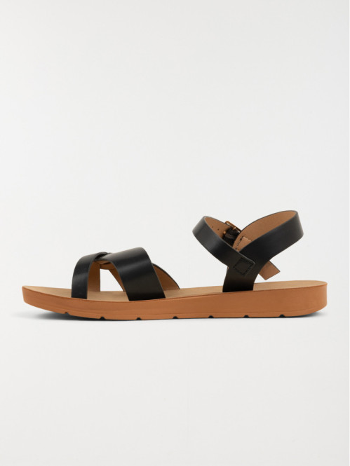 Sandale plate noire femme (36-41)