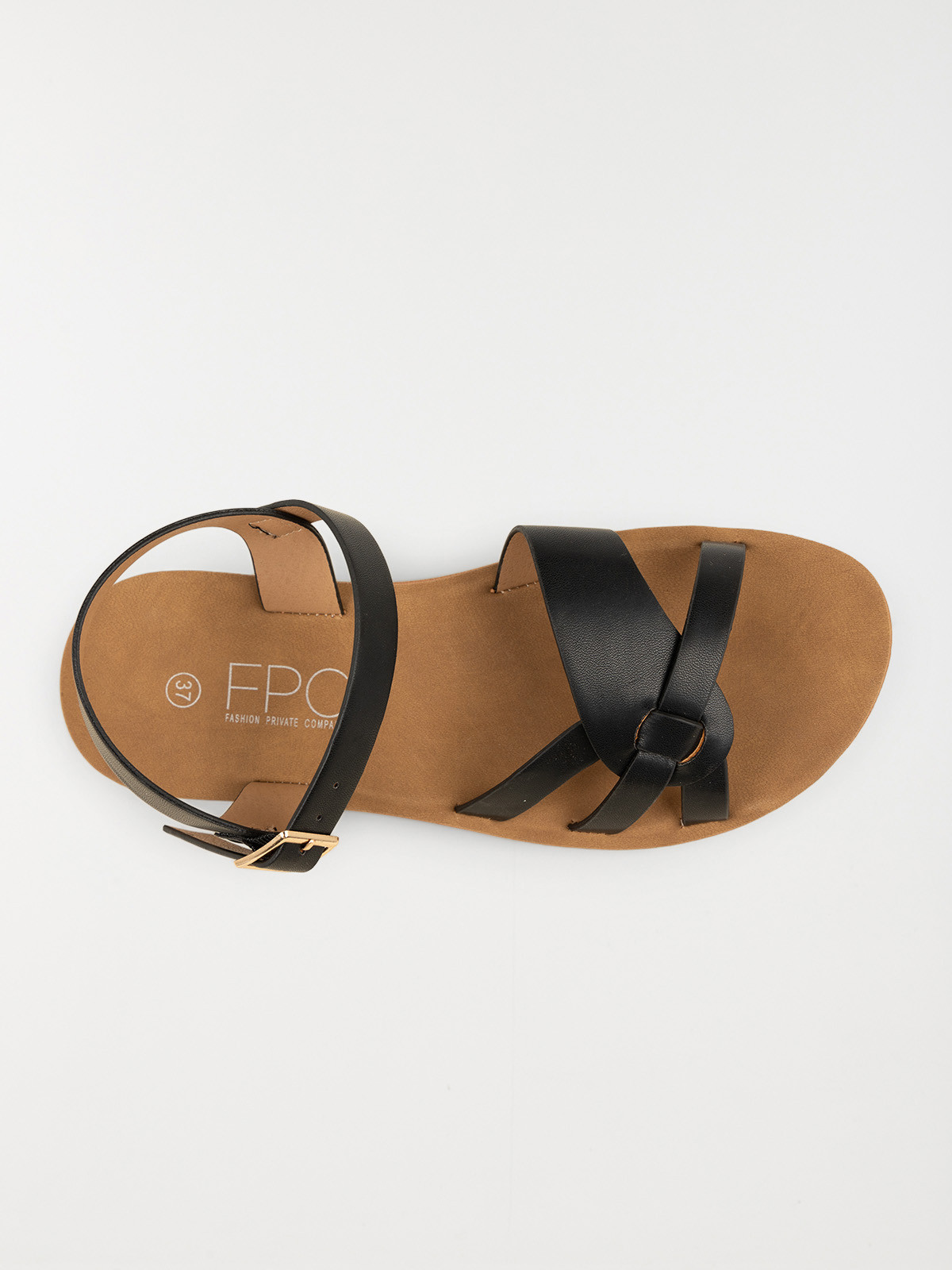 Sandale plate noire femme (36-41)