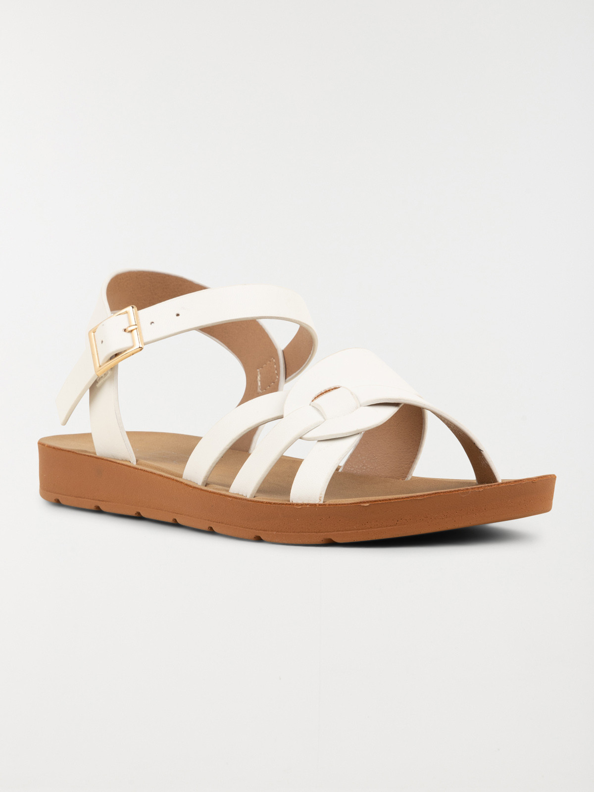 Sandale plate blanche femme (36-41) Sandale plate blanche femme (36-41)