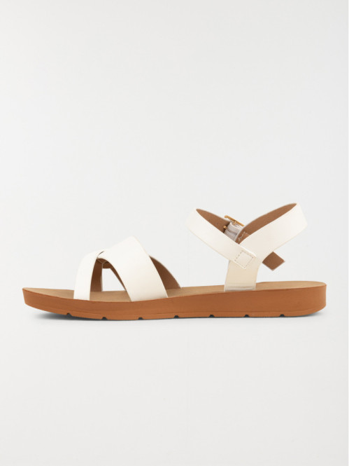 Sandale plate blanche femme (36-41) Sandale plate blanche femme (36-41)