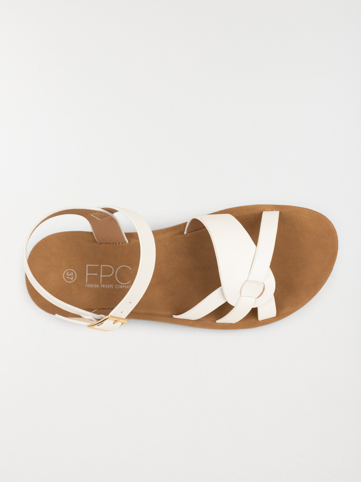 Sandale plate blanche femme (36-41) Sandale plate blanche femme (36-41)