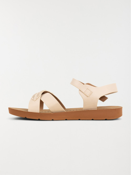 Sandales plates feuilles femme (36-41)