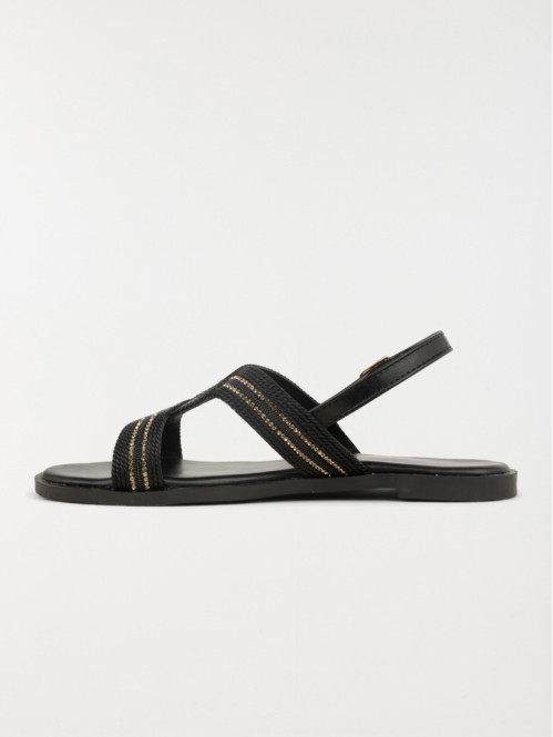 Sandale plate noire femme (36-41)