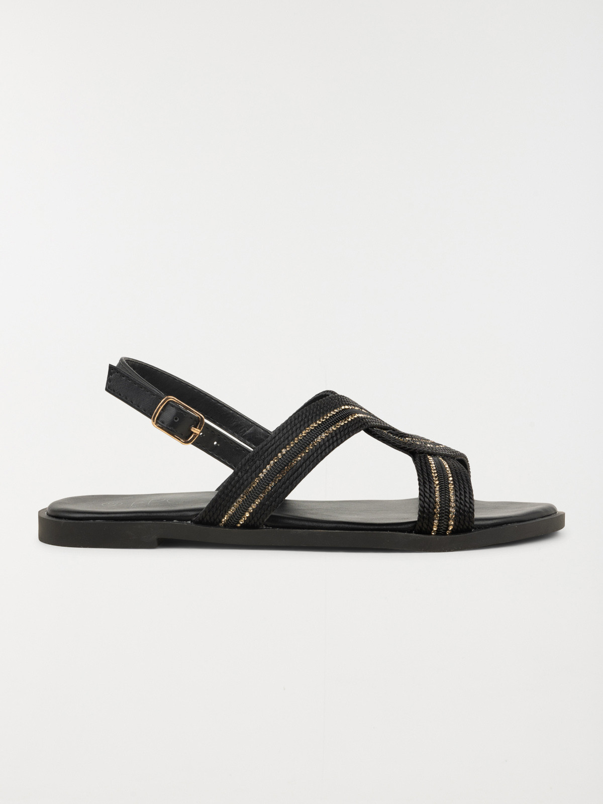Sandale plate noire femme (36-41)