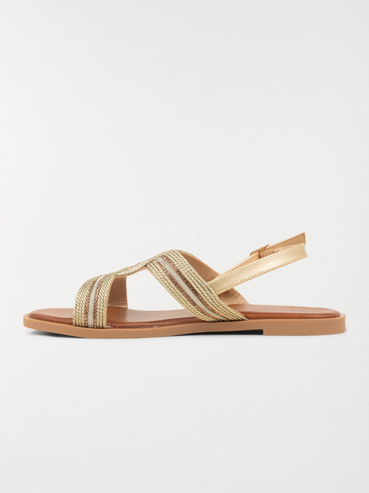 Sandale plate dorée femme (36-41) Sandale plate dorée femme (36-41)