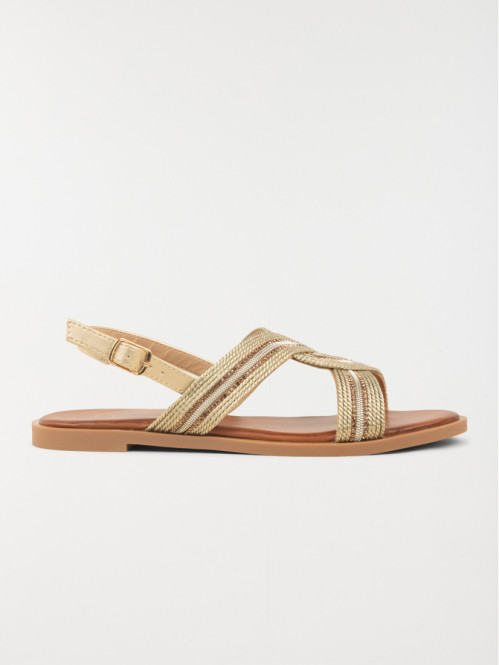 Sandale plate dorée femme (36-41)