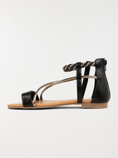 Sandales plates zippées femme (36-41)