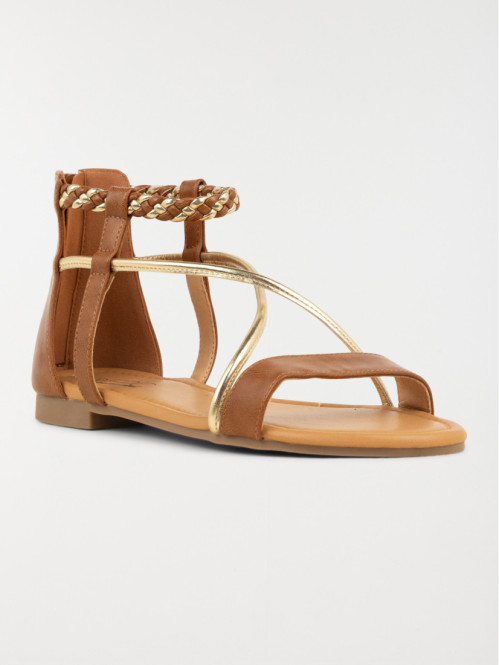 Sandales femme plates zippées (36-41)