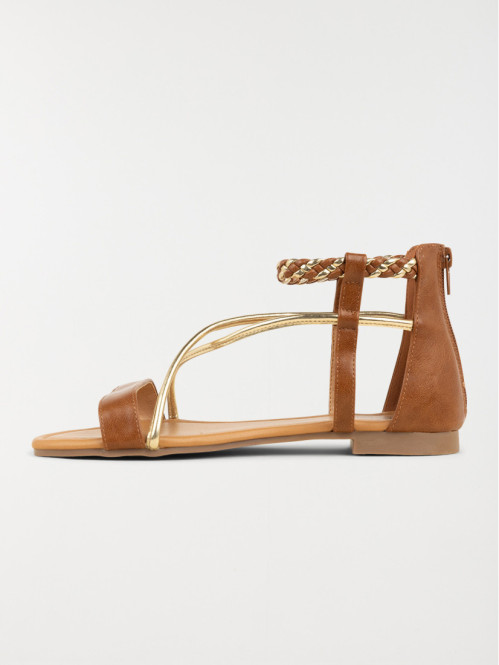 Sandales femme plates zippées (36-41)