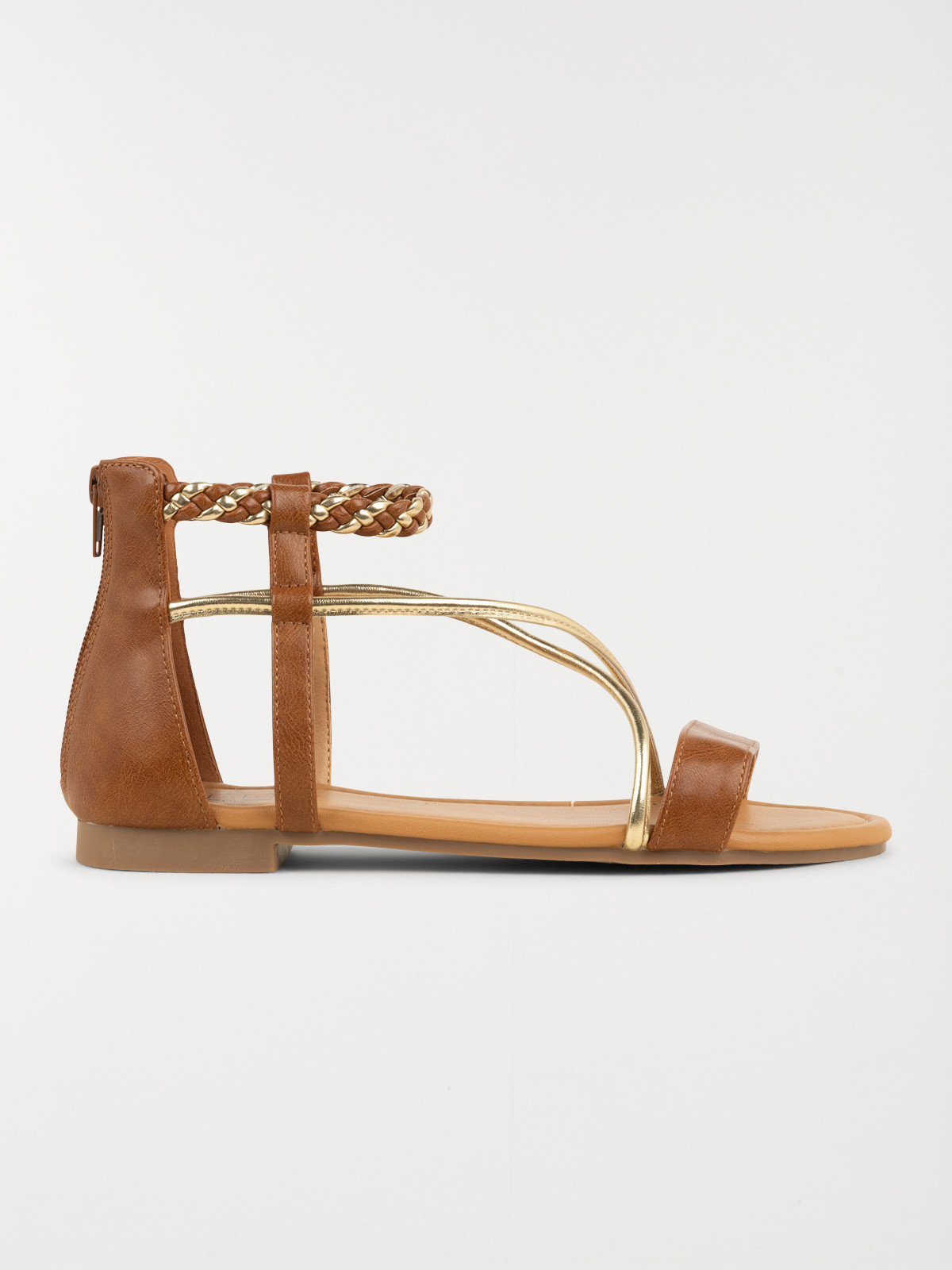 Sandales femme plates zippées (36-41)