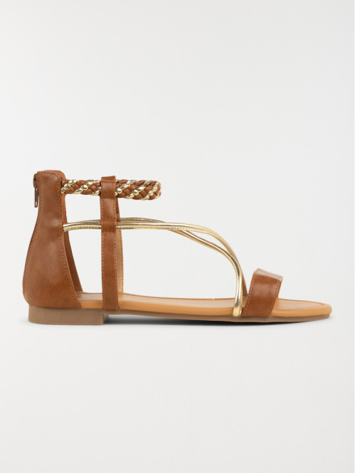 Sandales femme plates zippées (36-41)