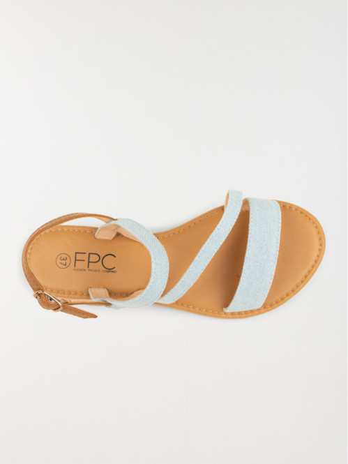 Sandales plates jean femme (36-41)