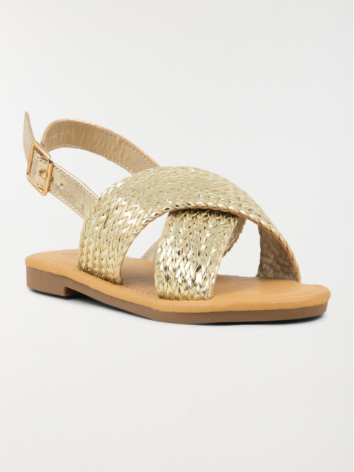 Sandales plates dorées femme (36-41)