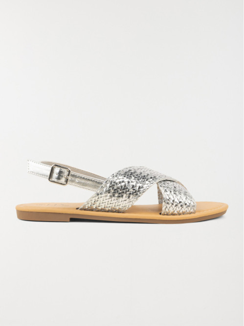Sandales plates argentées femme (36-41)