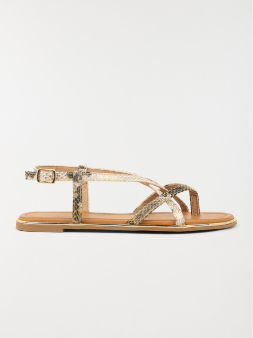 Sandales plates femme marron (36-41)