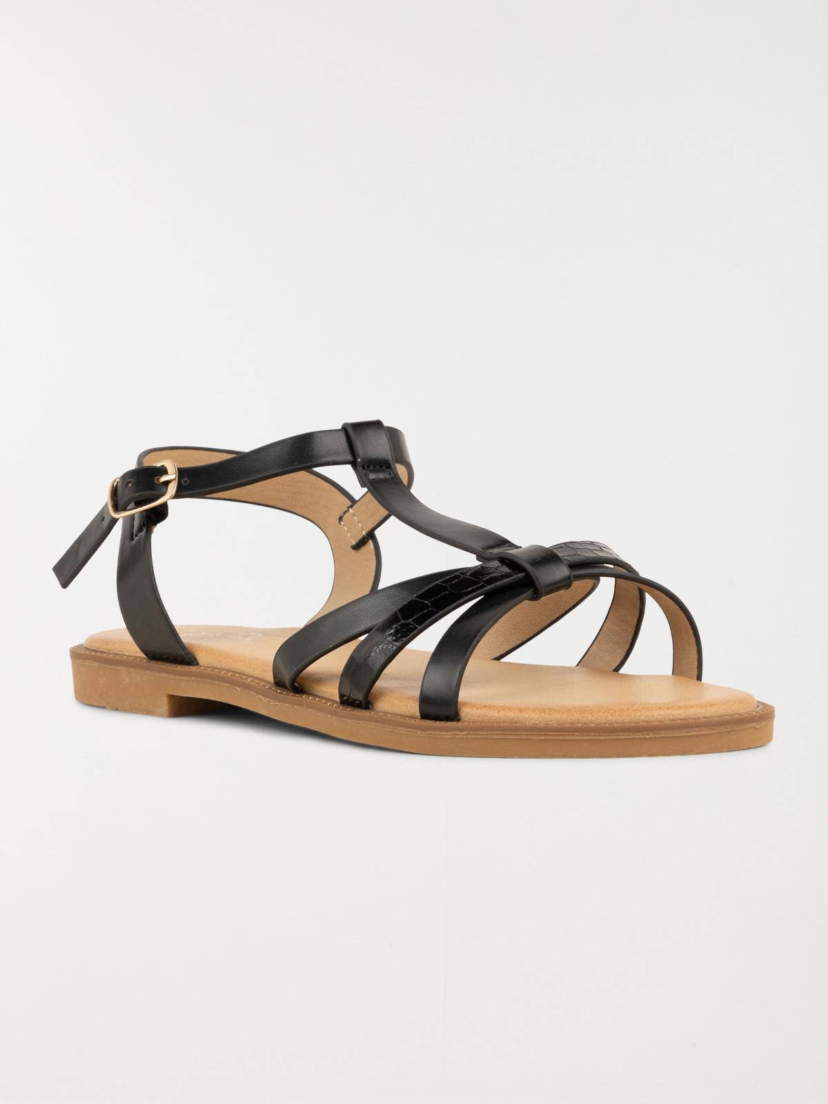 Sandales plates noires femme (36-41)