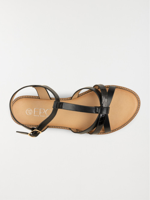 Sandales plates noires femme (36-41)