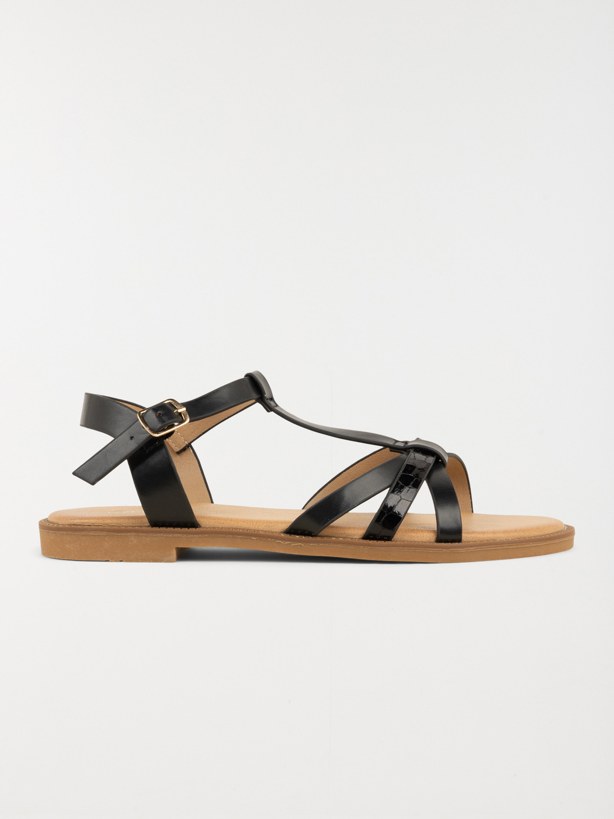 Sandales plates noires femme (36-41)