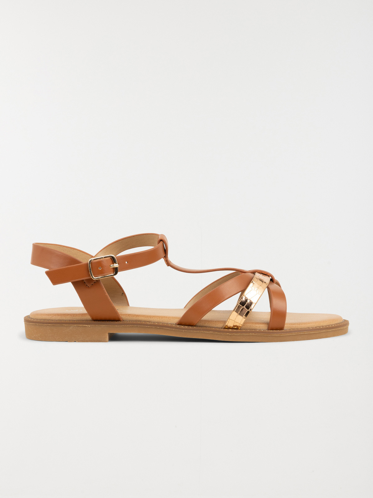 Sandales plates camel femme (36-41)