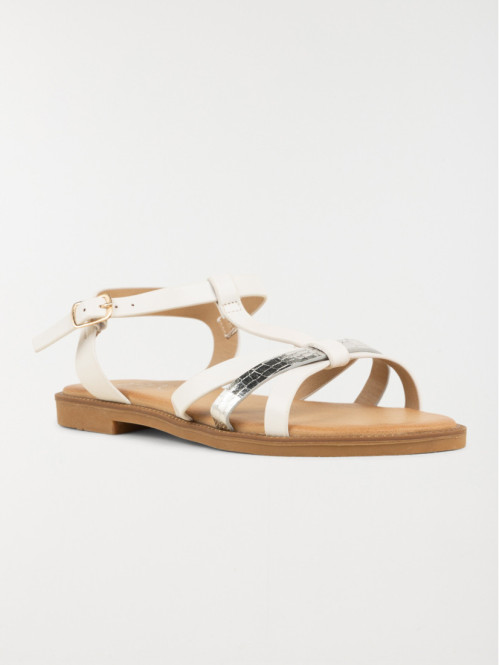 Sandales plates blanches femme (36-41)