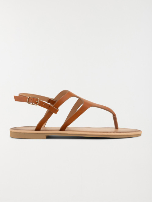 Sandales plates femme marron (36-41)