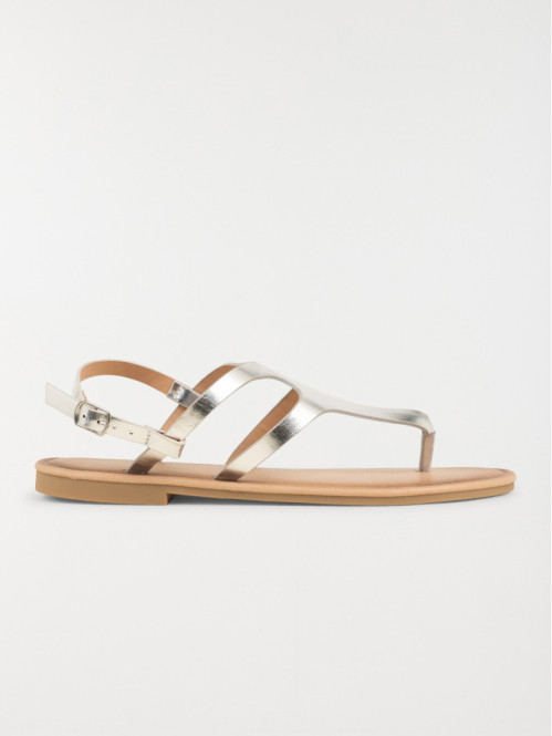Sandales plates argentées femme (36-41)