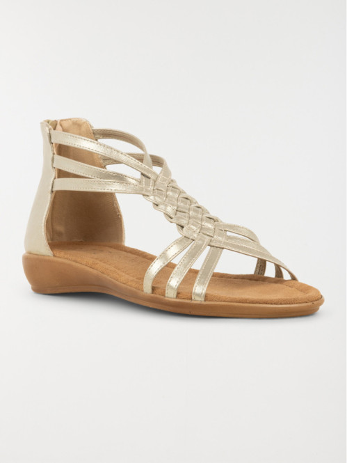 Sandales plates femme or (36-41)