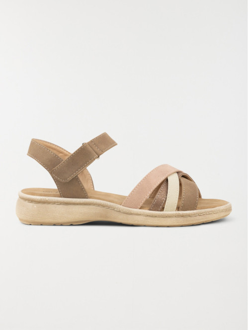 Sandales plates femme taupe (36-41)