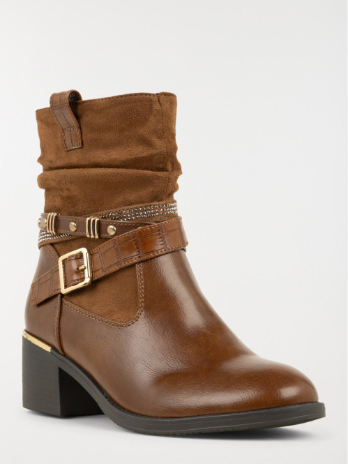 Bottine à talon plissée femme (36-41) Bottine à talon plissée femme (36-41)