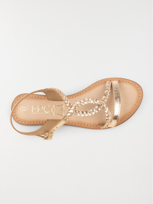 Sandales plates femme or (36-41)