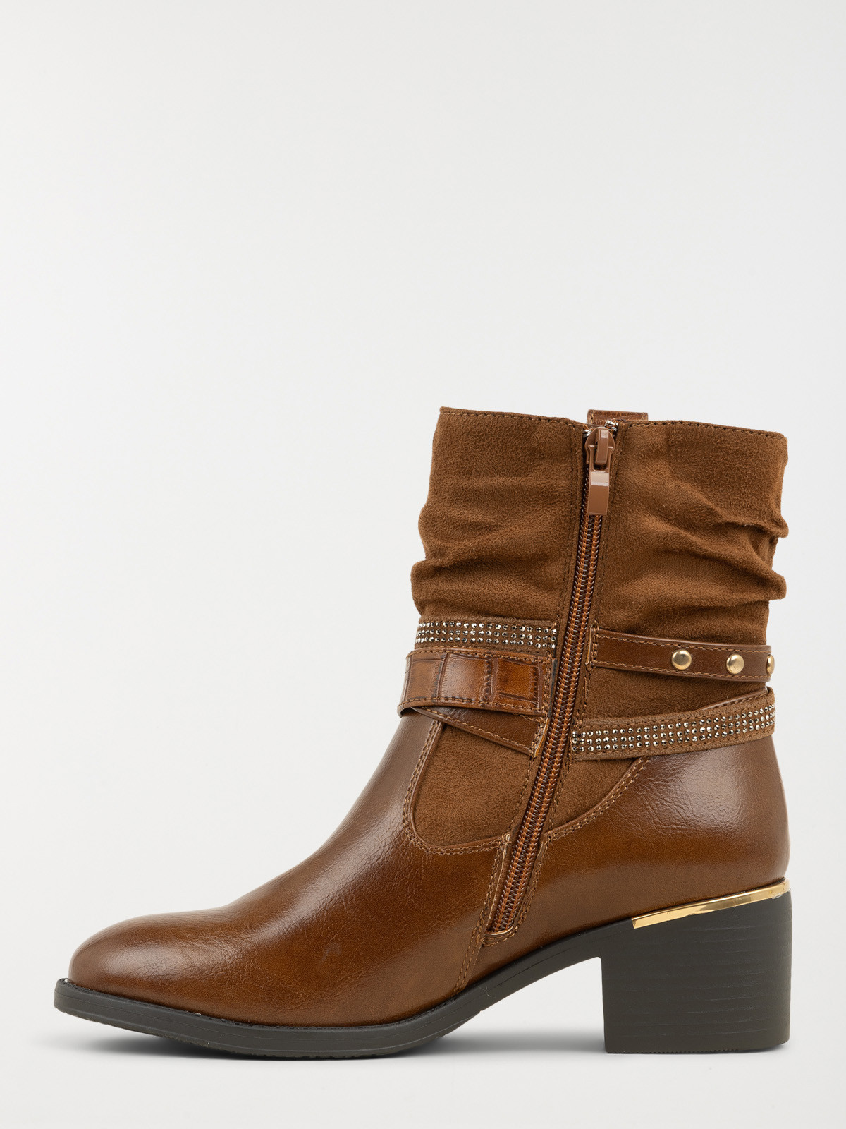 Bottine à talon plissée femme (36-41) Bottine à talon plissée femme (36-41)