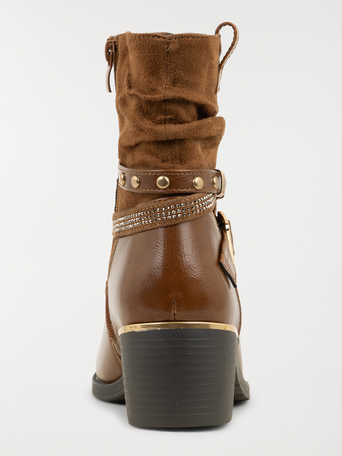 Bottes femme plissées talon outlet