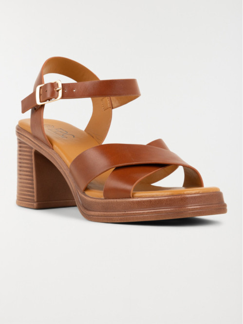 Sandale talon marron femme (36-41)