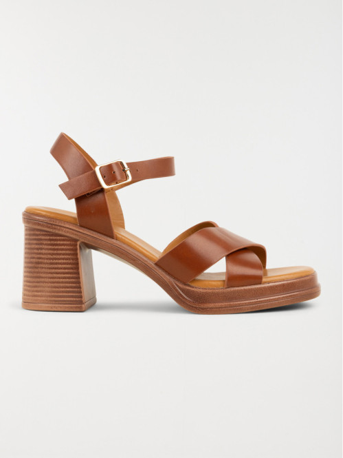 Sandale talon marron femme (36-41)