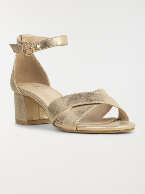 Sandales dorées à talon femme (36-41) Sandales dorées à talon femme (36-41)