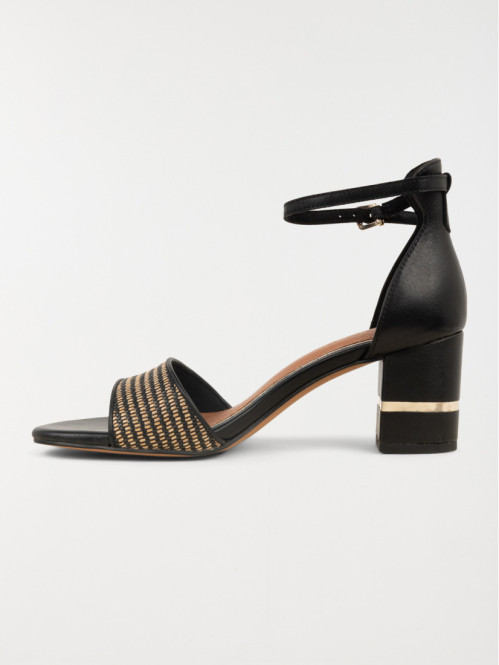 Sandale noire à talon femme (36-41) Sandale noire à talon femme (36-41)