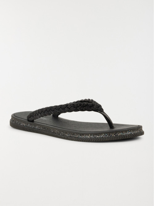 Tong pailletée noir femme (36-41) Tong pailletée noir femme (36-41)