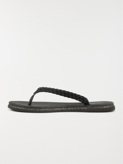 Tong pailletée noir femme (36-41) Tong pailletée noir femme (36-41)