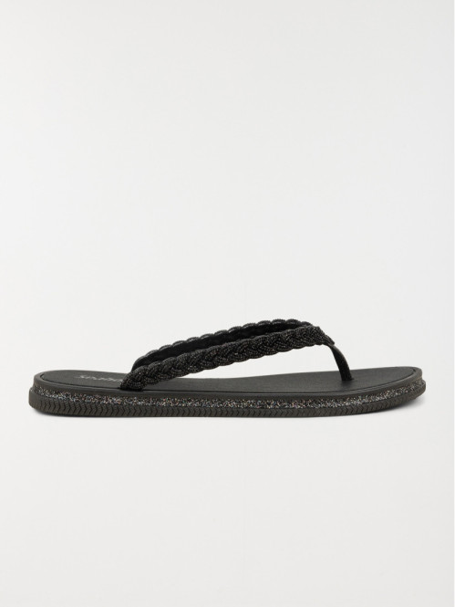 Tong pailletée noir femme (36-41) Tong pailletée noir femme (36-41)