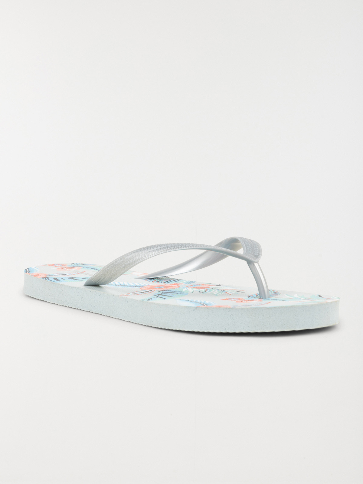 Tong bleue motif exotique femme (36-41) Tong bleue motif exotique femme (36-41)