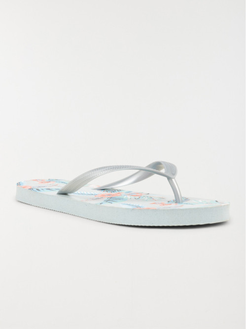 Tong bleue motif exotique femme (36-41) Tong bleue motif exotique femme (36-41)