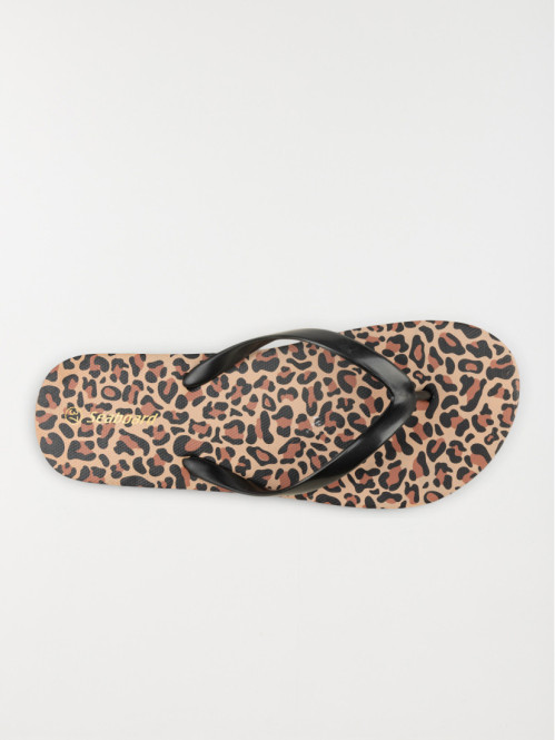 Tong léopard noire femme...