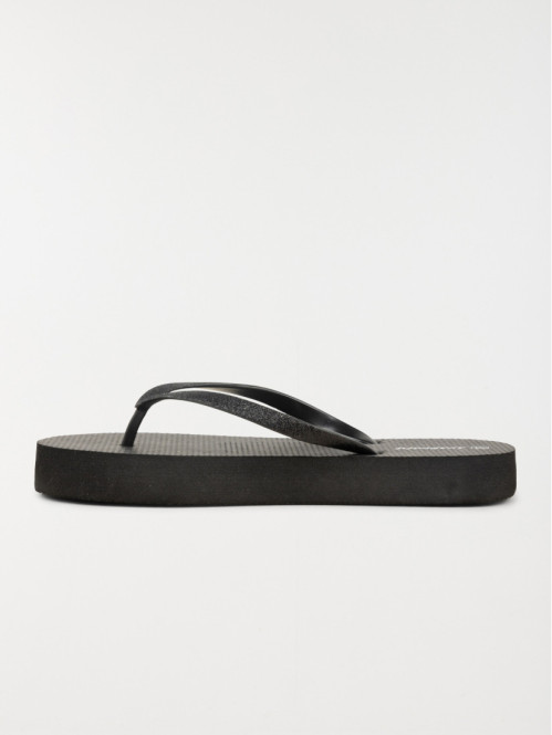 Tong plateforme noire femme (36-41)