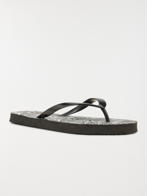 Tong imprimée noire femme...